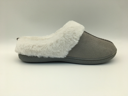 รองเท้าแตะขนแกะที่อบอุ่นในฤดูหนาวรองเท้าหนังทูโทนที่สะดวกสบาย Microsuede Upper