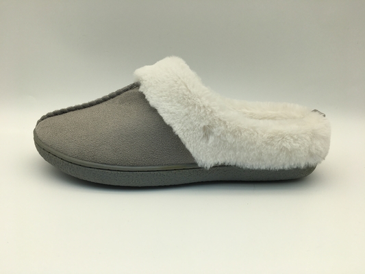 รองเท้าแตะขนแกะที่อบอุ่นในฤดูหนาวรองเท้าหนังทูโทนที่สะดวกสบาย Microsuede Upper