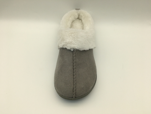 รองเท้าแตะขนแกะที่อบอุ่นในฤดูหนาวรองเท้าหนังทูโทนที่สะดวกสบาย Microsuede Upper