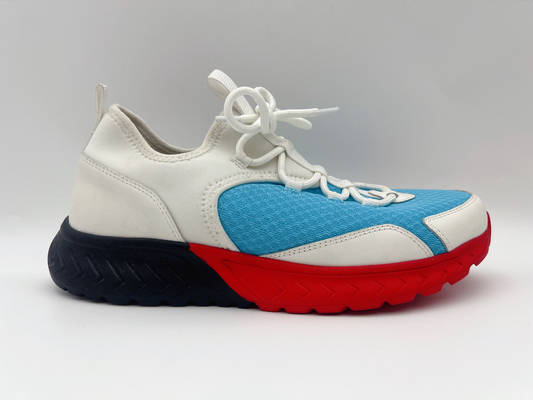 Red Blue Womens Leisure Shoes Soft Nappa Pu กับ Outsole ยางหนึ่งหน่วย
