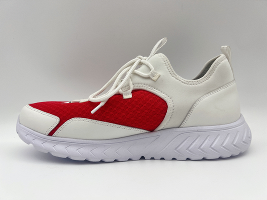 Red Blue Womens Leisure Shoes Soft Nappa Pu กับ Outsole ยางหนึ่งหน่วย