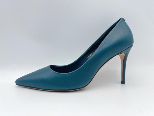 กองทัพเรือผู้หญิงปั๊มรองเท้าแหลมนิ้วเท้าปิดนิ้วเท้ากับ 5cm Stiletto