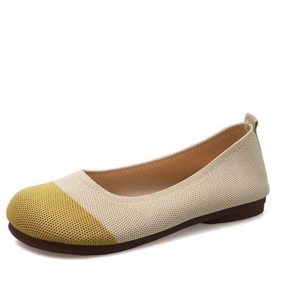 Soft Soled Knitted Shallow Mouth Shoes Spring Summer Flat Pedal Fairy Style