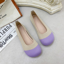 Soft Soled Knitted Shallow Mouth Shoes Spring Summer Flat Pedal Fairy Style