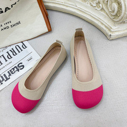 Soft Soled Knitted Shallow Mouth Shoes Spring Summer Flat Pedal Fairy Style