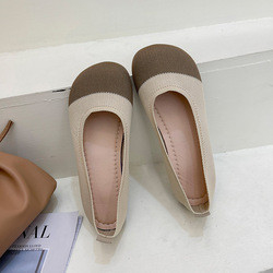 Soft Soled Knitted Shallow Mouth Shoes Spring Summer Flat Pedal Fairy Style