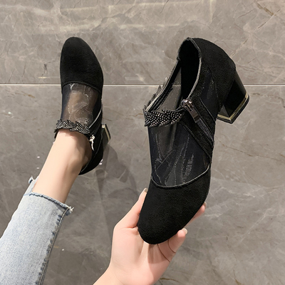 ขายส่ง รองเท้าแตะผู้หญิง Gauze กันลื่น ส้นหนา สวมทน เซ็กซี่ รองเท้าส้นสูง Wedge Platform Sandals รองเท้าเกรซ