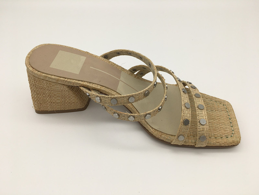 #6 - #11 รองเท้าแตะส้นหนาฤดูร้อน / Tan Ladies Peep Toe Sandals