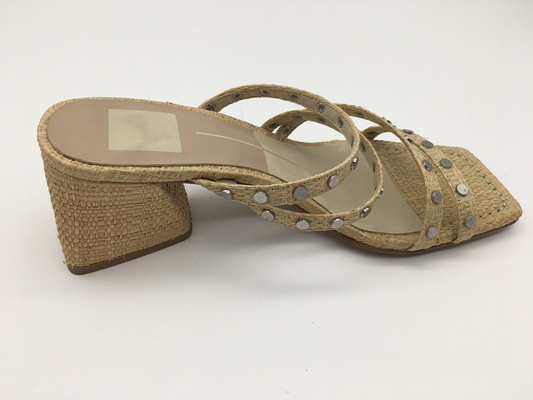 #6 - #11 รองเท้าแตะส้นหนาฤดูร้อน / Tan Ladies Peep Toe Sandals
