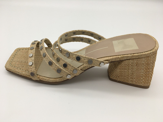 #6 - #11 รองเท้าแตะส้นหนาฤดูร้อน / Tan Ladies Peep Toe Sandals