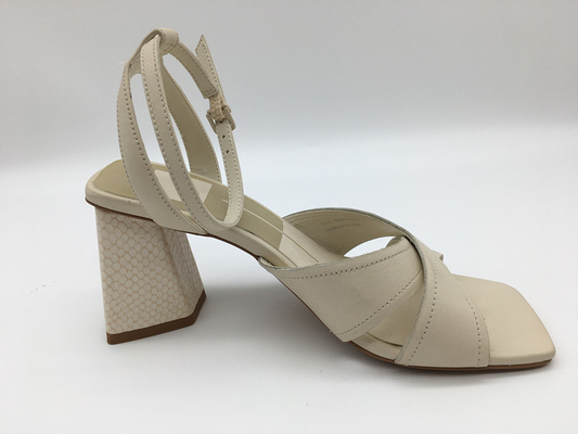 Soft Nappa PU Women's Leather Heeled Sandals สีชมพู / เบจ / ส้ม