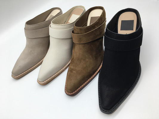 ปิด Toe Wedge ผู้หญิงหนังแต่งตัวรองเท้านุ่มทูโทนเต็มห่อบน